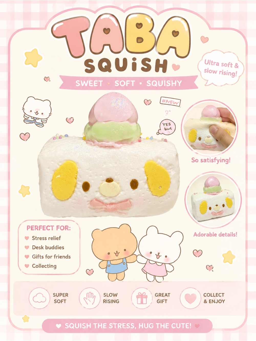 Taba Squishy Small Puppy with Keychain
